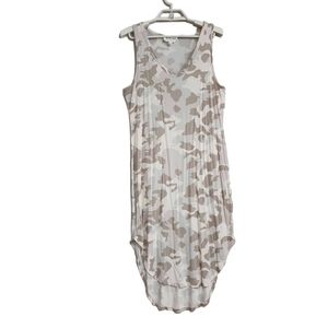 Olive & Oak Camo Knit Dress Sleeveless High Low Hem Tank V Neck Pastels Earth